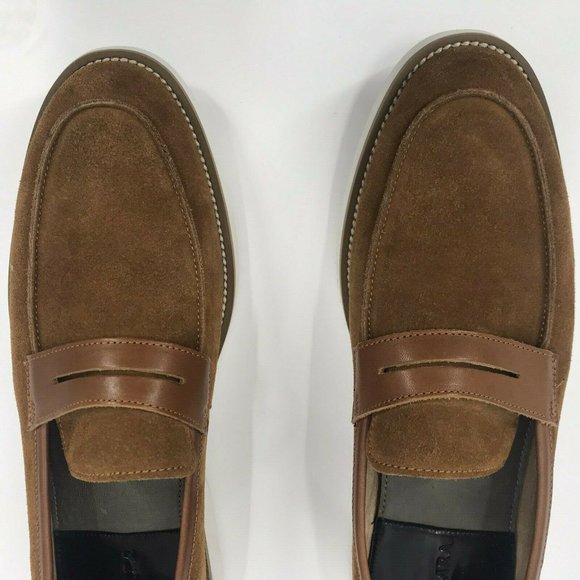 ZANZARA  Cognac Gino Suede Loafers - Size 10M - Picture 5 of 11